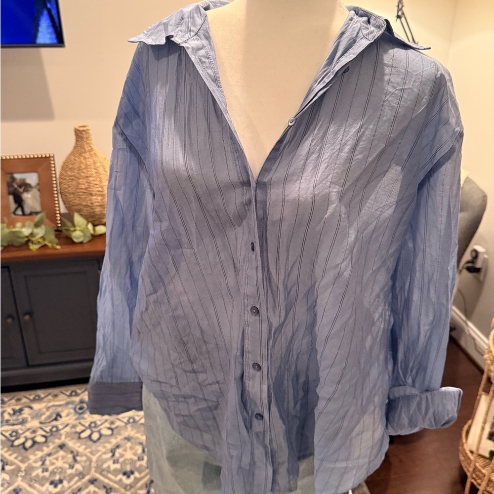Women’s Blue Striped Shirt